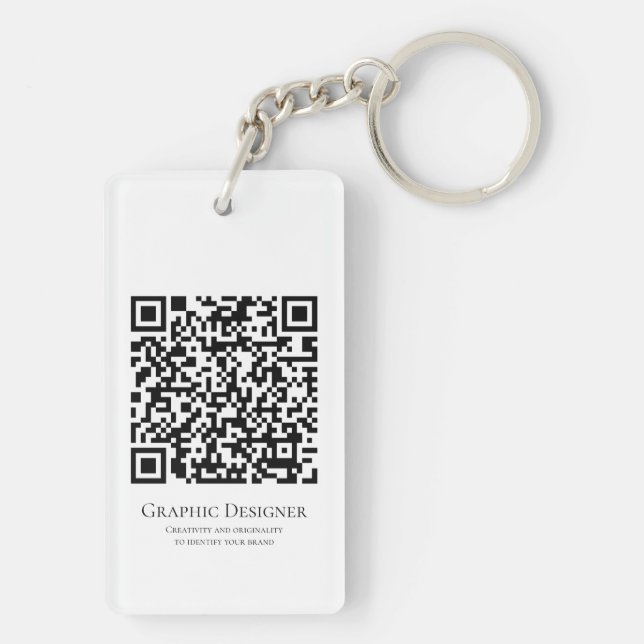 Foto-QR-Code Geschäft Unternehmen Schlüsselanhänger (Rückseite)