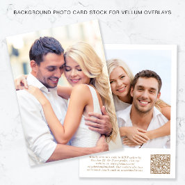 Foto QR Code Gold Weißer Hintergrund Vellum Overla Einladung