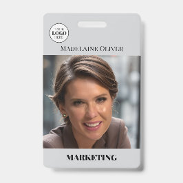 Foto QR Code Grau Logo Abzeichen für Mitarbeiter-I Ausweis