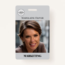 Foto QR Code Grau Logo Abzeichen für Mitarbeiter-I Ausweis