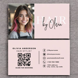 Foto QR Code Haarstylist Typografie Visitenkarte