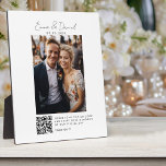 Foto QR Code Hochzeit Fotoplatte<br><div class="desc">Welcome Plaque mit Coupons Name and Wedding Date, inklusive QR Code für Foto Gallery Feiern Sie Ihre Liebe und begrüßen Sie Ihre Gäste stilvoll mit unserer individuell gestalteten Begrüßungstafel! Diese minimale Plakette ist nicht nur eine elegante Dekoration für Ihre Hochzeit, sondern auch ein interaktiver Sake, der Ihre Gäste einbindet. So...</div>