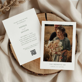 Foto QR-Code Hochzeitscodierung mit weißem und wei Einladung