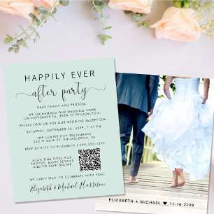 Foto QR Code Mint Hochzeitsempfang Einladung