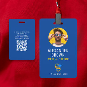 Foto QR Code Mitarbeiter-ID des Blue Trainer Logo Ausweis