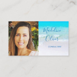 Foto QR Code Ocean Beach Sea Travel Blue Visitenkarte