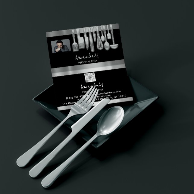 Foto QR Code Persönlicher Koch Kochen Restaurant B Visitenkarte (Von Creator hochgeladen)