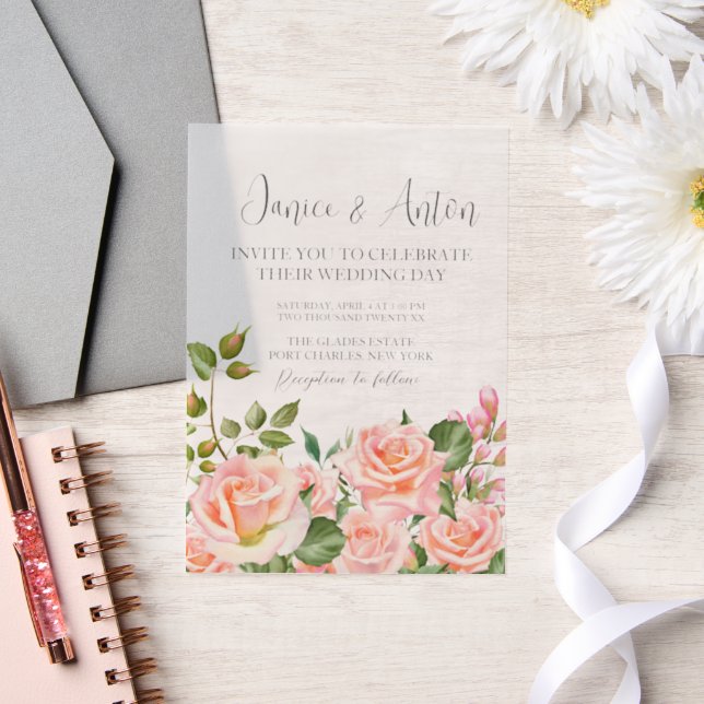 Foto QR Code Rosa Botanische Hochzeit (Hochzeit)