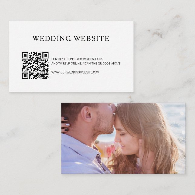 Foto QR Code Website Moderne Hochzeiten Begleitkarte (Vorne/Hinten)