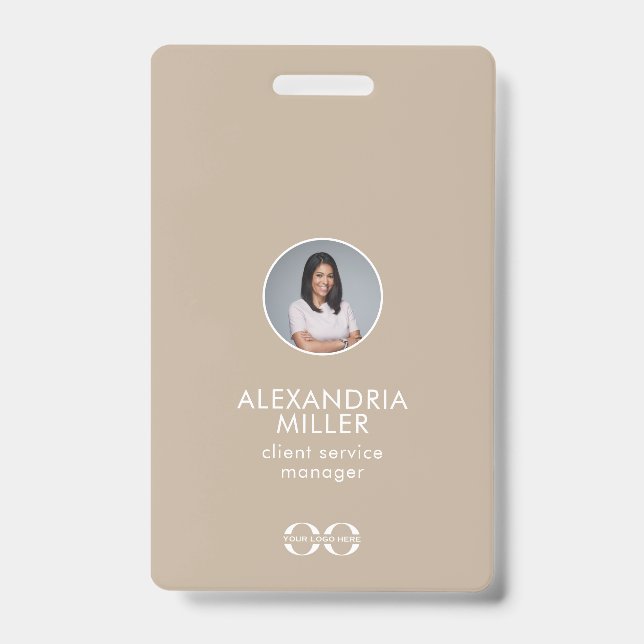 Foto QR für Minimalistische Mitarbeiter von Untern Ausweis (Vorderseite)