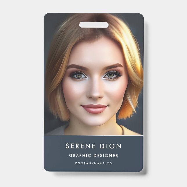 Foto QR für Minimalistische Name des Mitarbeiters Ausweis (Vorderseite)