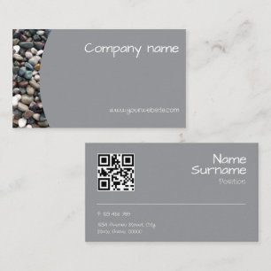 Foto QR Graue Visitenkarte für Minimalistischen Me