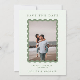 Foto QR Hochzeit mit grünen Rahmen Rette den Da Save The Date