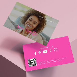 Foto qr rosa visitenkarte