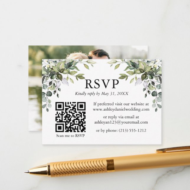 Foto QR UAWG Wedding Begleitkarte (Vorderseite/Rückseite Beispiel)