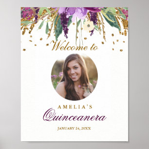 Foto Quinceanera Begrüßungszeichen Amethyst Poster