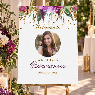 Foto Quinceanera Begrüßungszeichen Amethyst Poster