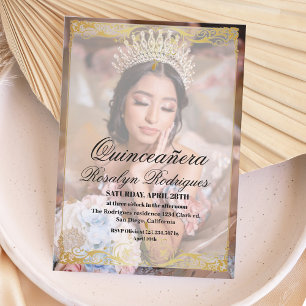 Foto Quinceañera Bohemisches Skript Einladung