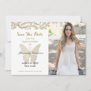 Foto Quinceanera Gold Save The Date