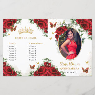 Foto "Quinceañera Red Floral Butterfells"