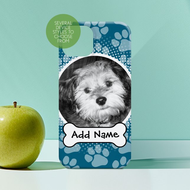 Foto-Rahmen für Haustiere mit Paw-Druck und Dog-Kn Case-Mate iPhone Hülle (Personalized Phone Case with Custom Photos and Text)