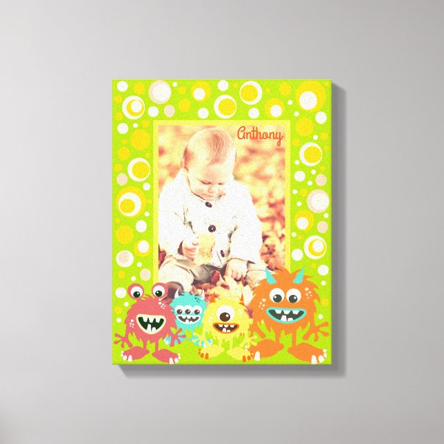 Foto-Rahmen für personalisierte Kindermonster Leinwanddruck (Vorderseite)