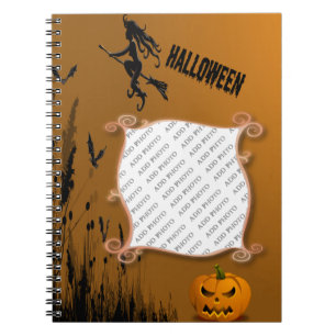 Foto-Rahmen, Hexe, Jack o' Lantern Notebook Notizblock