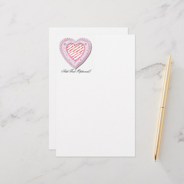 Foto-Rahmen in Form von Schnürsenkel Briefpapier (Vorderseite/Rückseite Beispiel)