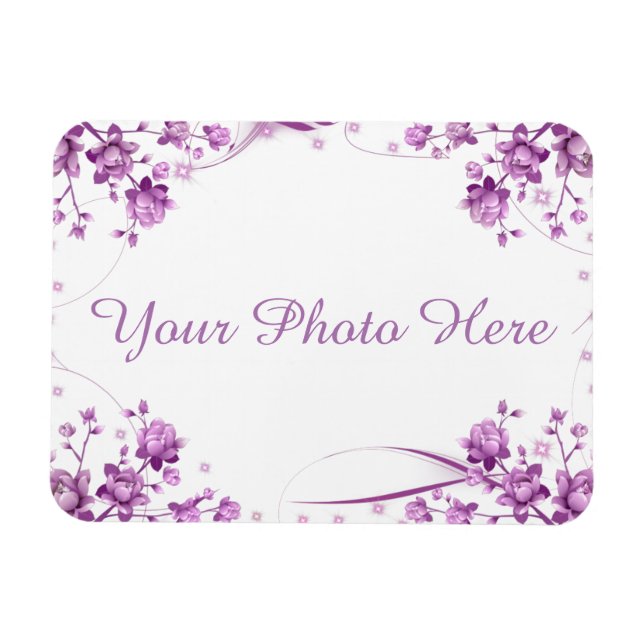 Foto-Rahmen mit Blume Magnet (Horizontal)