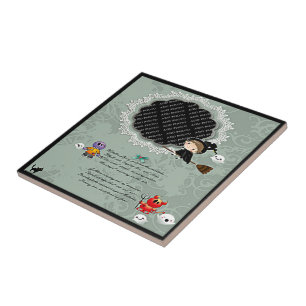 Foto Rahmen mit Hexe, Monster, Geist, Katze Fliese