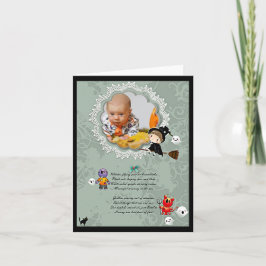 Foto Rahmen mit Hexe, Monster, Geist, Katze Karte