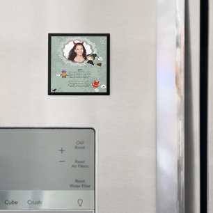 Foto Rahmen mit Hexe, Monster, Geist, Katze Magnet