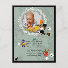 Foto Rahmen mit Hexe, Monster, Geist, Katze Postkarte