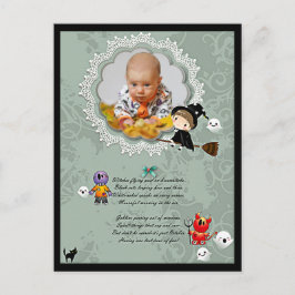 Foto Rahmen mit Hexe, Monster, Geist, Katze Postkarte