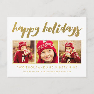 Foto-Rahmen-Postkarte Goldglückliche Feiertagspostkarte