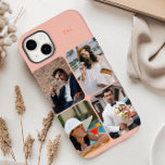 Foto-Raster 4 Bilder Name oder Anfangsbuchstaben O Case-Mate iPhone 14 Plus Hülle<br><div class="desc">Modernes Foto Collage iPhone Gehäuse personalisiert mit Ihrem Namen oder Initialen und 4 Ihrer Lieblingsfotos. Die Fotovorlage zeigt Ihre Fotos automatisch im vertikalen Porträtformat mit abgerundeten Ecken an. Die Telefonabdeckung ist in Orange gedruckt - obwohl Sie gerne eine oder alle Farben im Design-Tool ändern können. Für das iPhone 14 Plus...</div>