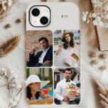 Foto Raster 4 Bilder Name oder Einleitung Neutral Case-Mate iPhone 14 Plus Hülle<br><div class="desc">Modernes Foto Collage iPhone Gehäuse personalisiert mit Ihrem Namen oder Initialen und 4 Ihrer Lieblingsfotos. Die Fotovorlage zeigt Ihre Fotos automatisch im vertikalen Porträtformat mit abgerundeten Ecken an. Die Telefonabdeckung ist in neutraler Steinfarbigkeit bedruckt - obwohl Sie gerne eine oder alle Farben im Designwerkzeug ändern können. Für das iPhone 14...</div>