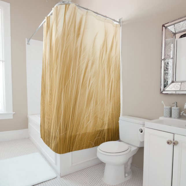 Foto Realistischer Pampas Grass Beige Minimal Duschvorhang (Beispiel)