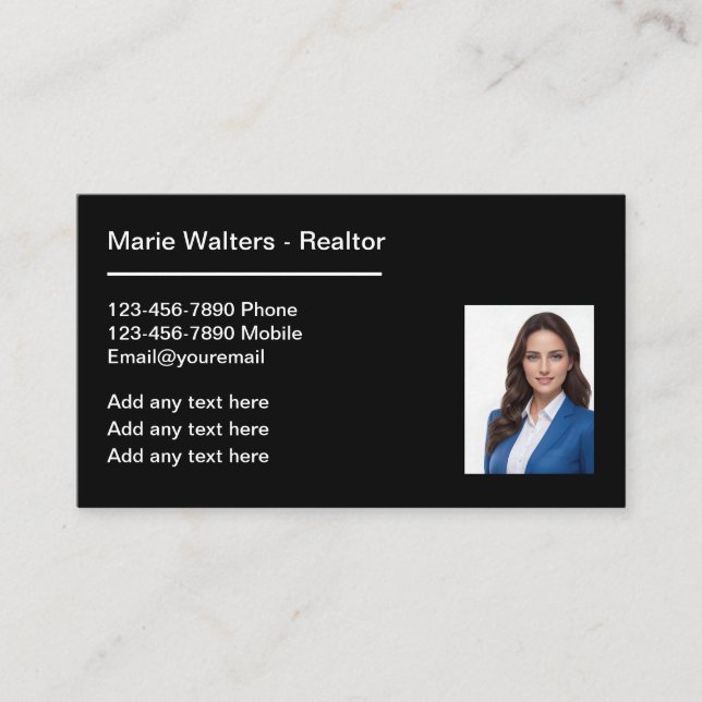 Foto Realtor Beruflich Business Cards Visitenkarte (Vorderseite)