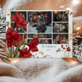 Foto Red Amaryllis Rustikale Weihnachten