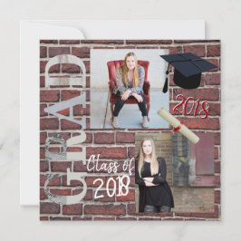 Foto "Red Brick Wall" - Abschluss Einladung