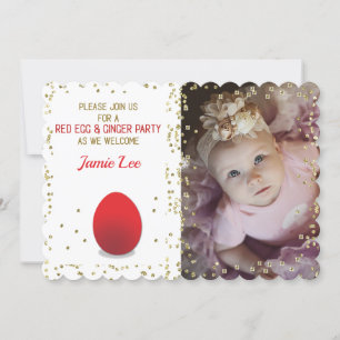 Foto Red Egg und Ingwer Einladung mit Gold Look