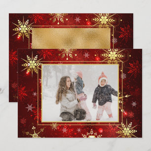 Foto Red Gold Snowflakes Weihnachten Weihnachten W