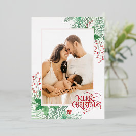 Foto Red Merry Weihnachten anpassen Folien Feiertagskarte