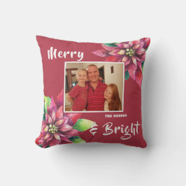 Foto Red Poinsettia Weihnachtsfeiertag Kissen