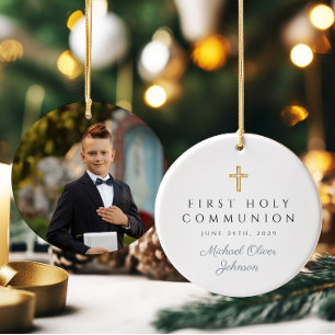 Foto Religiöse Cross Boy Erste Kommunion Keramik Ornament