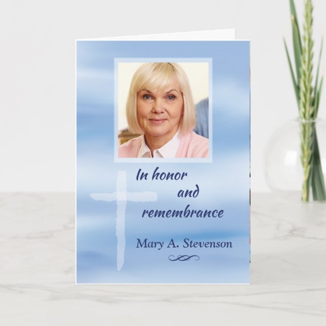 Foto Religiöses Beileid Anpassbarer Name mit Bl Karte (Vorderseite)