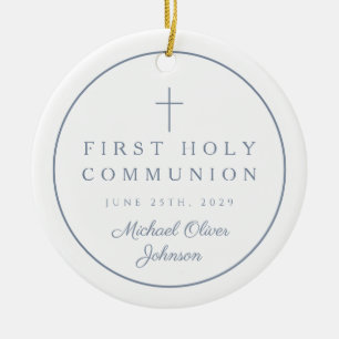 Foto Religiöses Kreuz Junge Erste Kommunion Keramik Ornament