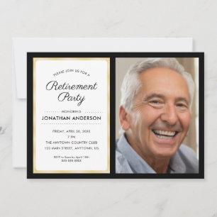 Foto Renten Party Schwarz und Gold Einladung