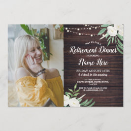 Foto Retirement Party Remüde Holz Weiße Blume Einladung